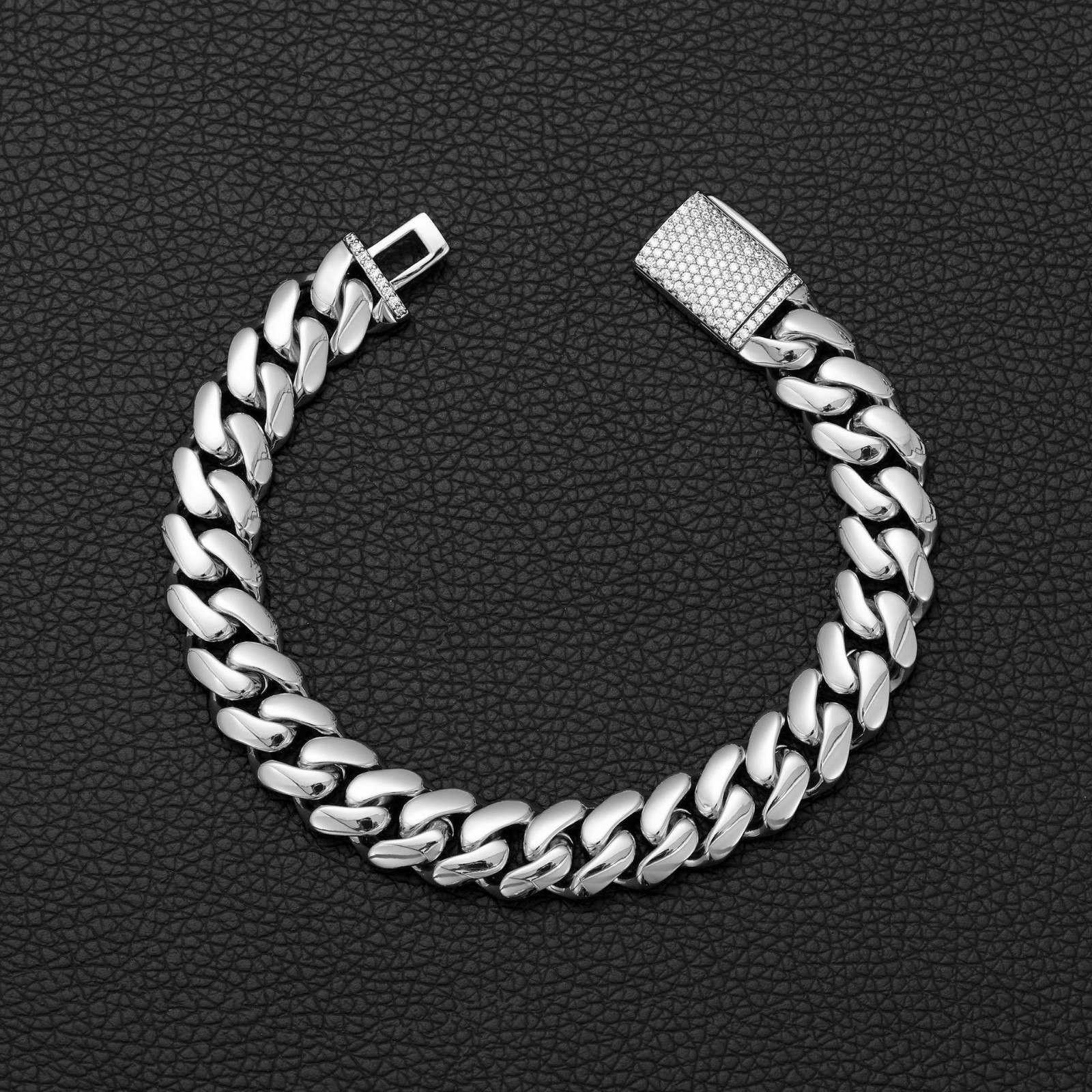 8-22MM Stainless Steel Miami Hip Hop Cuban Chain Necklace Bracelet CZ Clasp