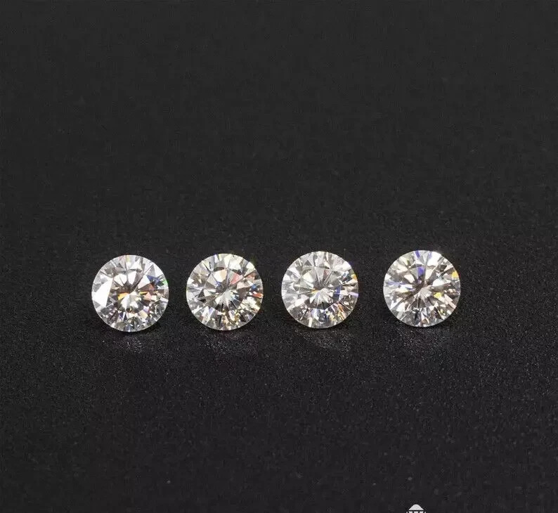 Natural White Diamond 1 CT Round Cut 4 mm 4 Pcs VVS1 D Grade Certified Stone F21