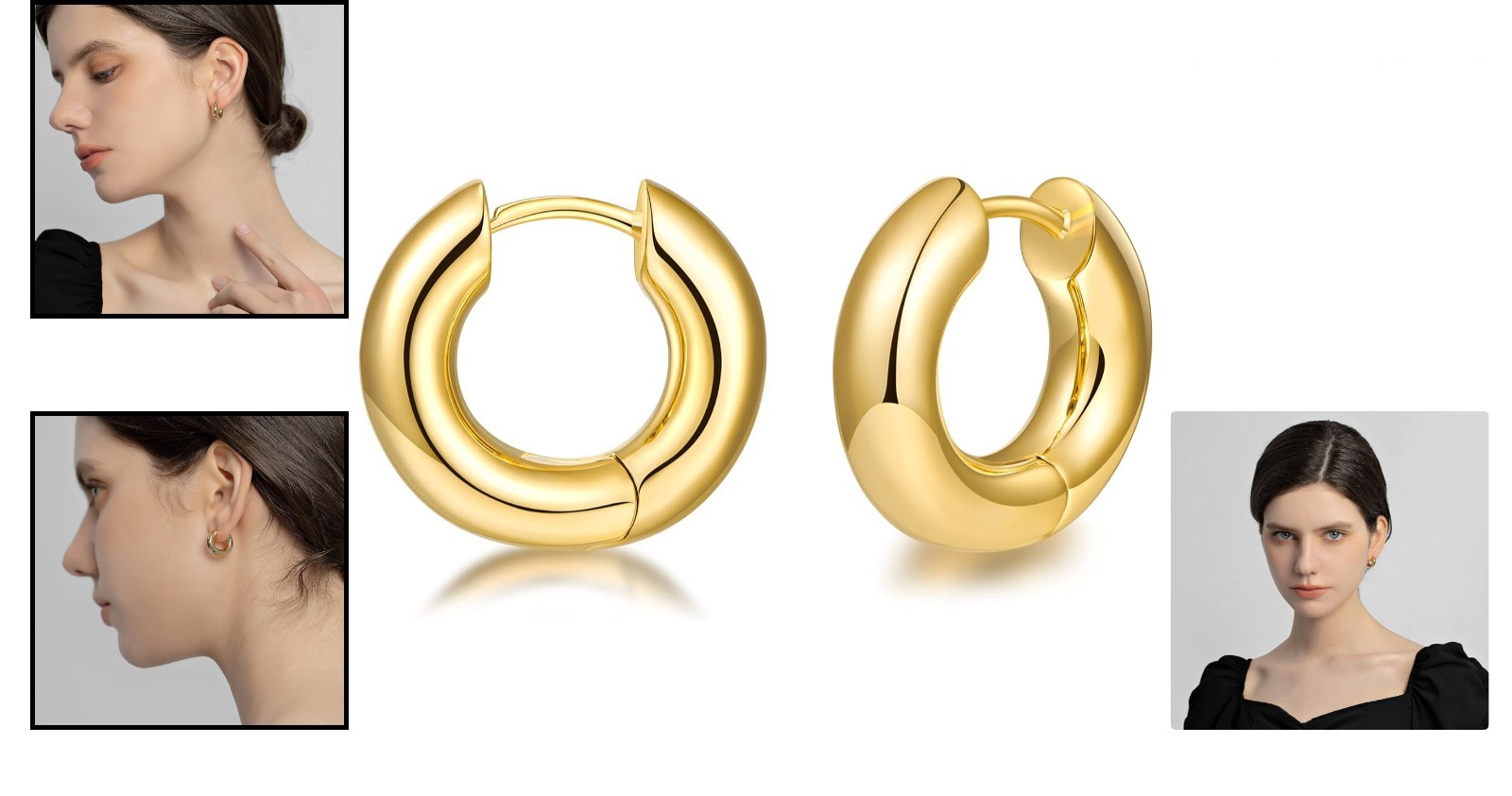 Fashion-Forward Gold Hoop Earrings for Sensitive Skin – 30 Days Guarantee