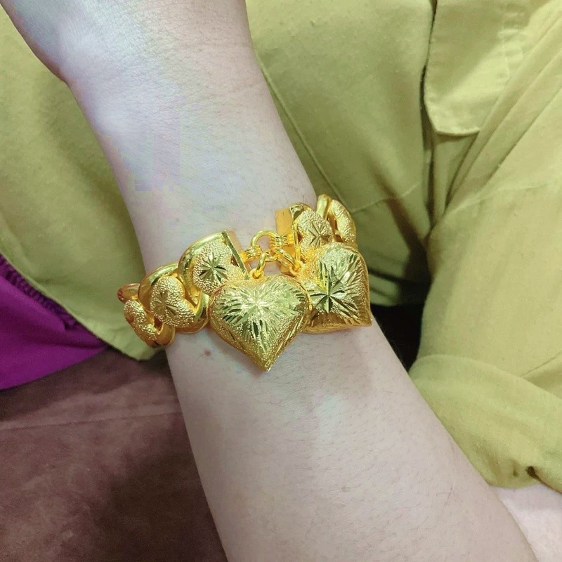 L17 24k Gold Plated Jewelry Pendant Necklace 10 baht 16″ / Bracelet 10 baht 6.5″