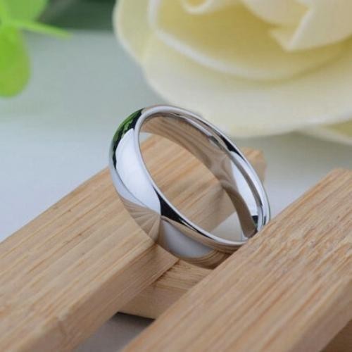 6mm Stainless Steel Wedding Band Ring Plain Comfort Fit Men Women Silver Black