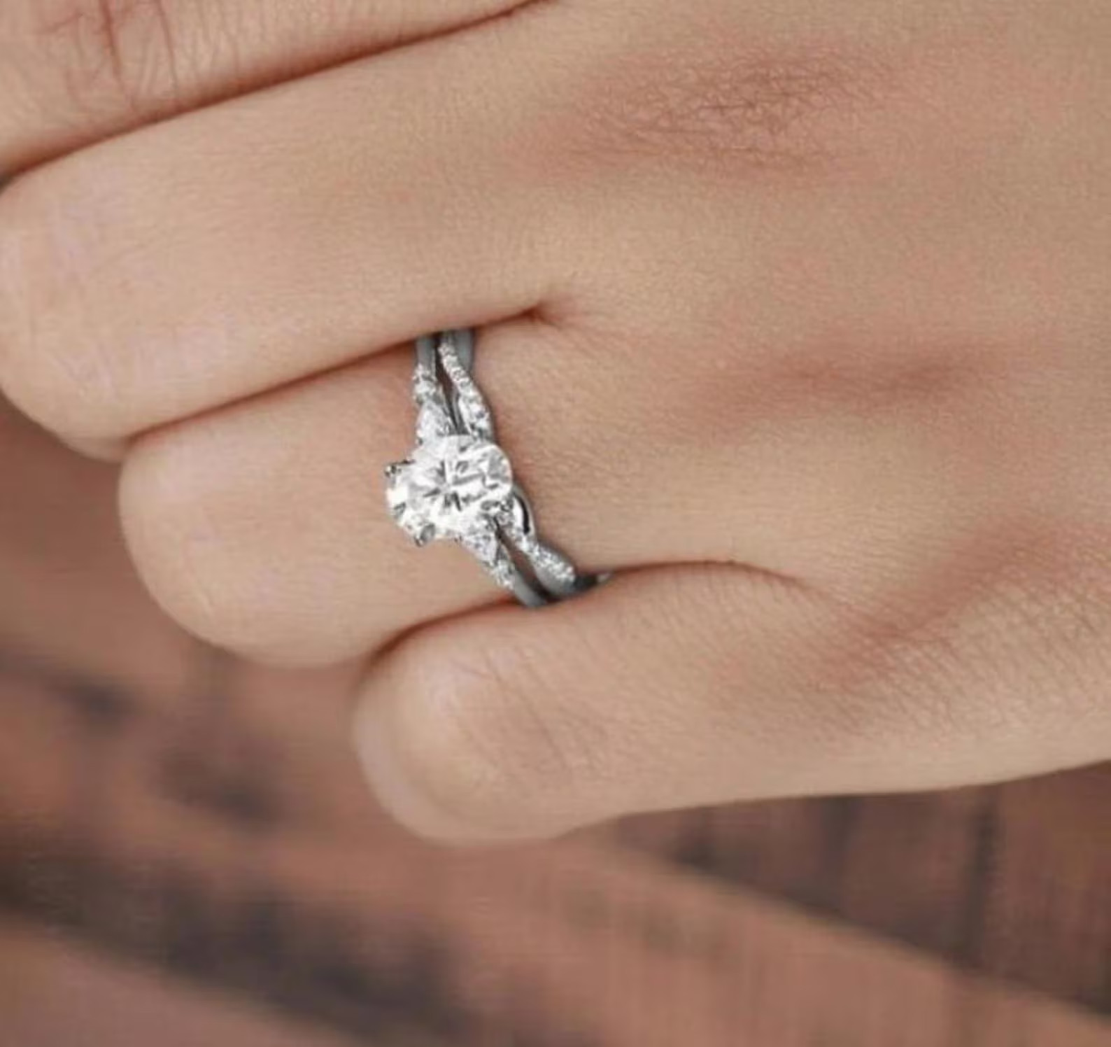 2CTW Oval Moissanite Engagement Ring set, Bridal set, Promise Ring For Her