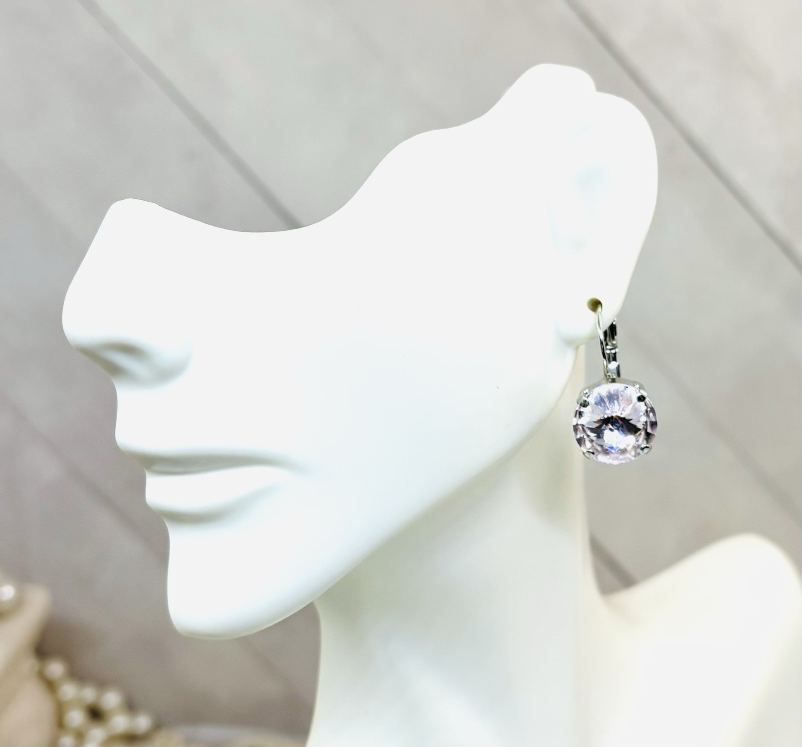 12mm Shiny Silver Plated Very Light Rosalina Pink Cup Chain Earrings Earrings
