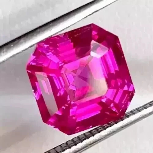 Natural 30.26 Ct AGL Certified Pink Sapphire Asscher Cut Loose Rare Gemstone