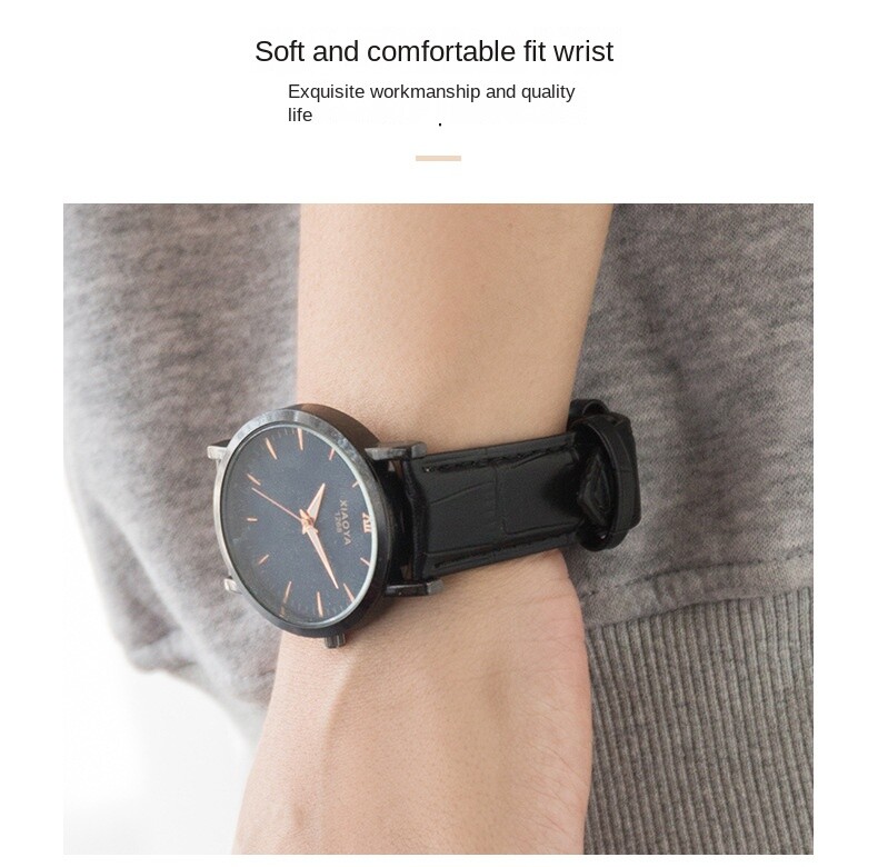 High Quality Cowhide Genuine Leather Watch Straps Butterfly Clasp Band 12-24mm