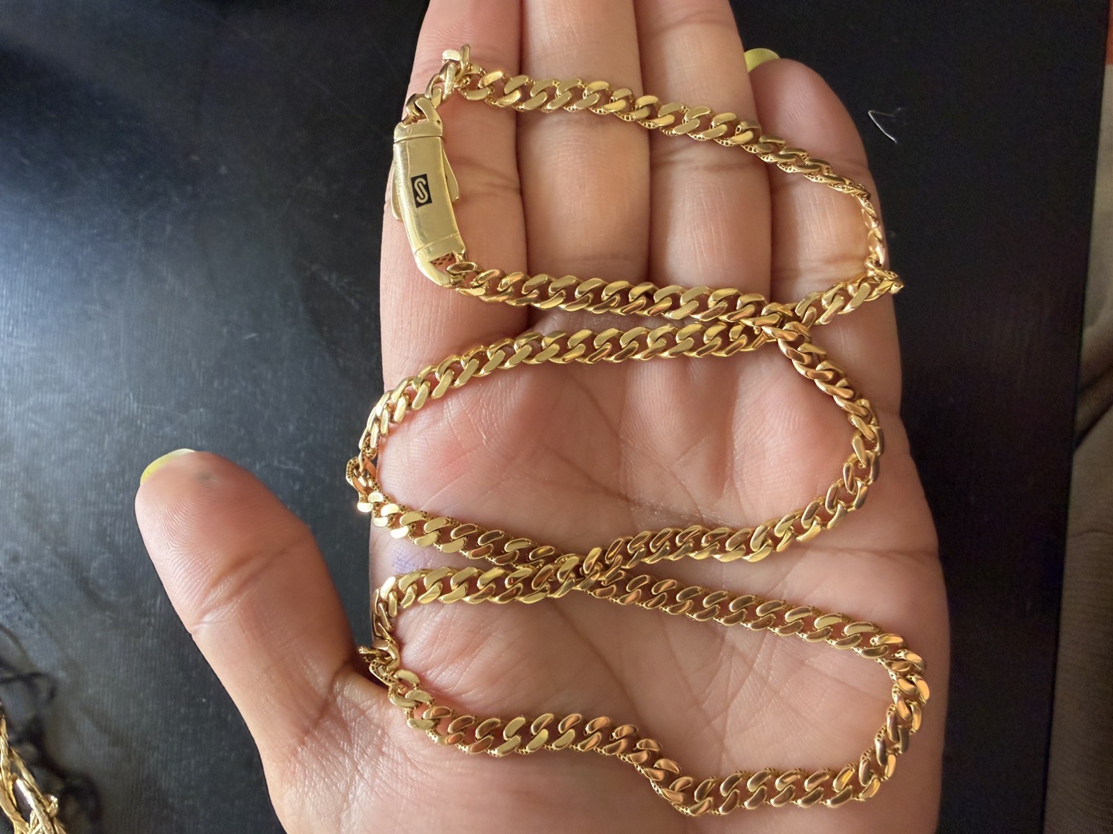 18K Genuine Solid Gold Monaco Necklace