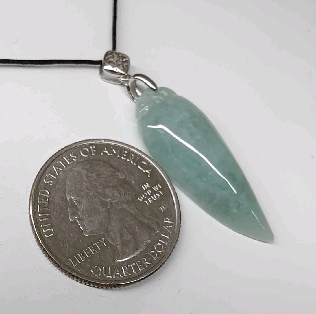 Certified Blue Green Jade Pendant Natural Icy jadeite Monkey Fu Melon 浅绿蓝水翡翠A货福瓜