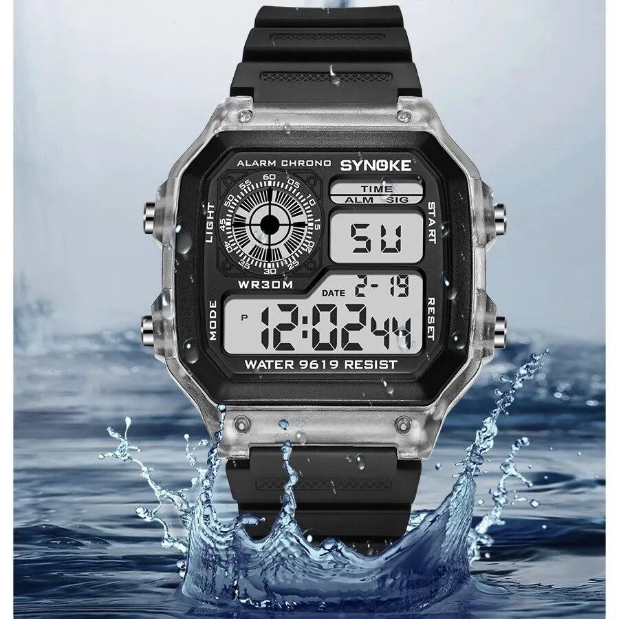 SYNOKE Digital Watches Men Sports Luminous Multifunction Waterproof Women Wristw