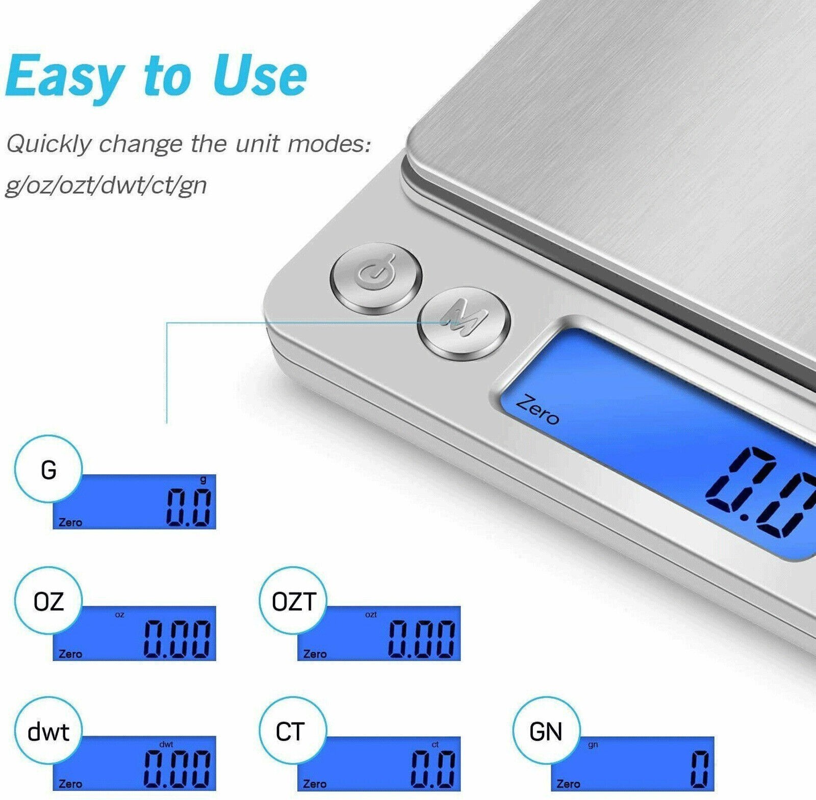 Digital Scale 2000g by 0.1g Jewelry Gold Coin Gram Kitchen Food Pocket Scale