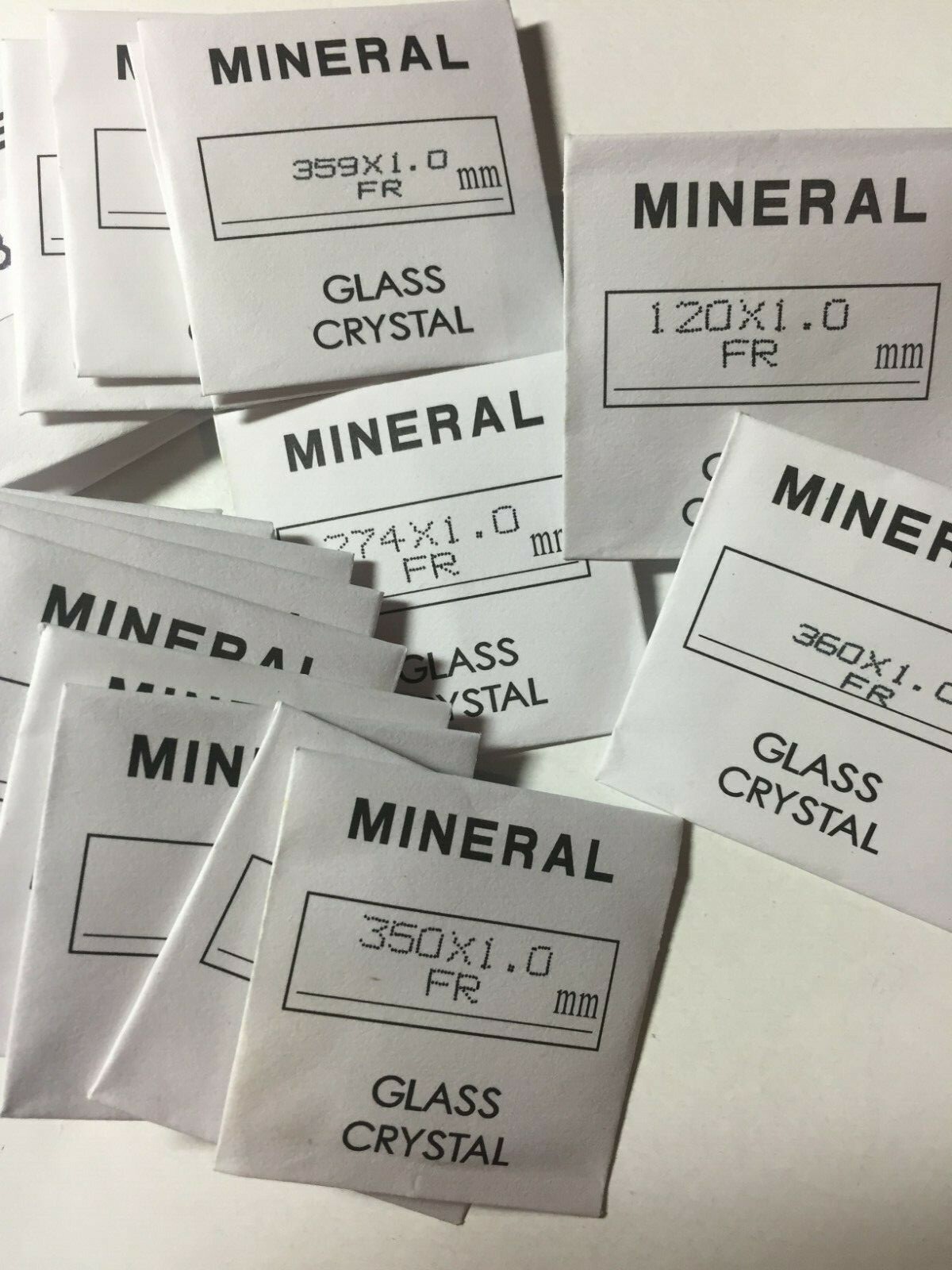 new round 1mm thick flat watch mineral glass crystal replacement size 12mm to 36