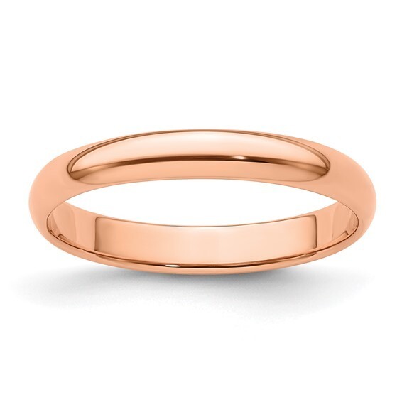 REAL 10K Rose Gold 2mm 3mm 4mm 5mm 6mm 8mm 1/2 Round Men Women Wedding Band Ring