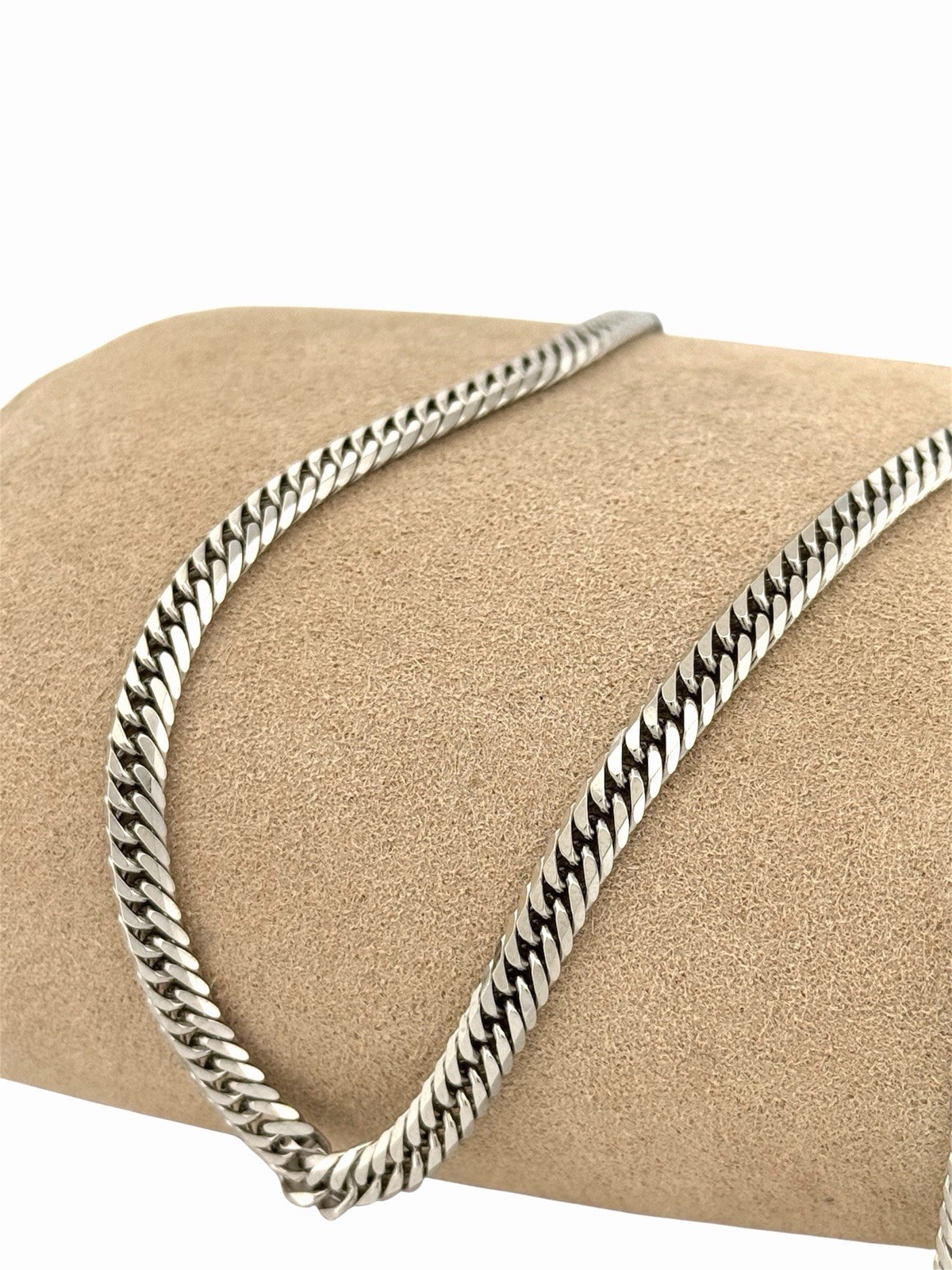 Solid Platinum Pt850 Double Curb Chain Necklace 4.1mm 23in – Very Nice Condition