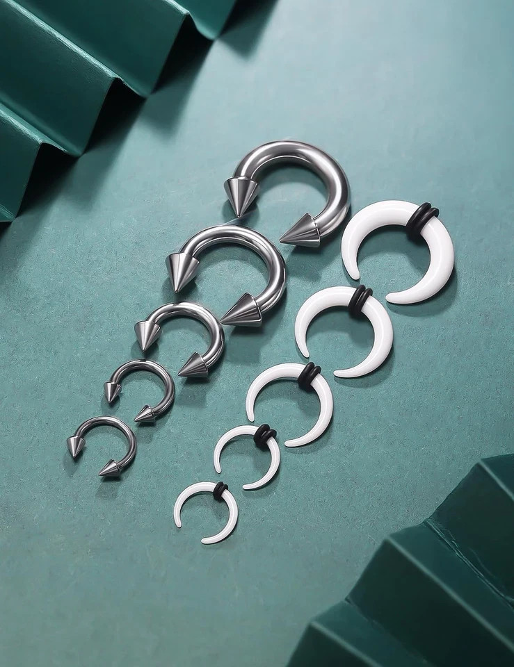 Septum Stretching Kit 14g 12g 14 8g 6g 4g 14 12 Gauge Big Nose Piercing Rings…