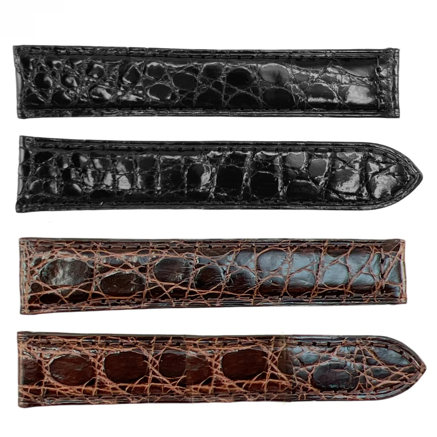Genuine Crocodile to fit Cartier Deployment Buckle Leather Straps (15mm~17mm)