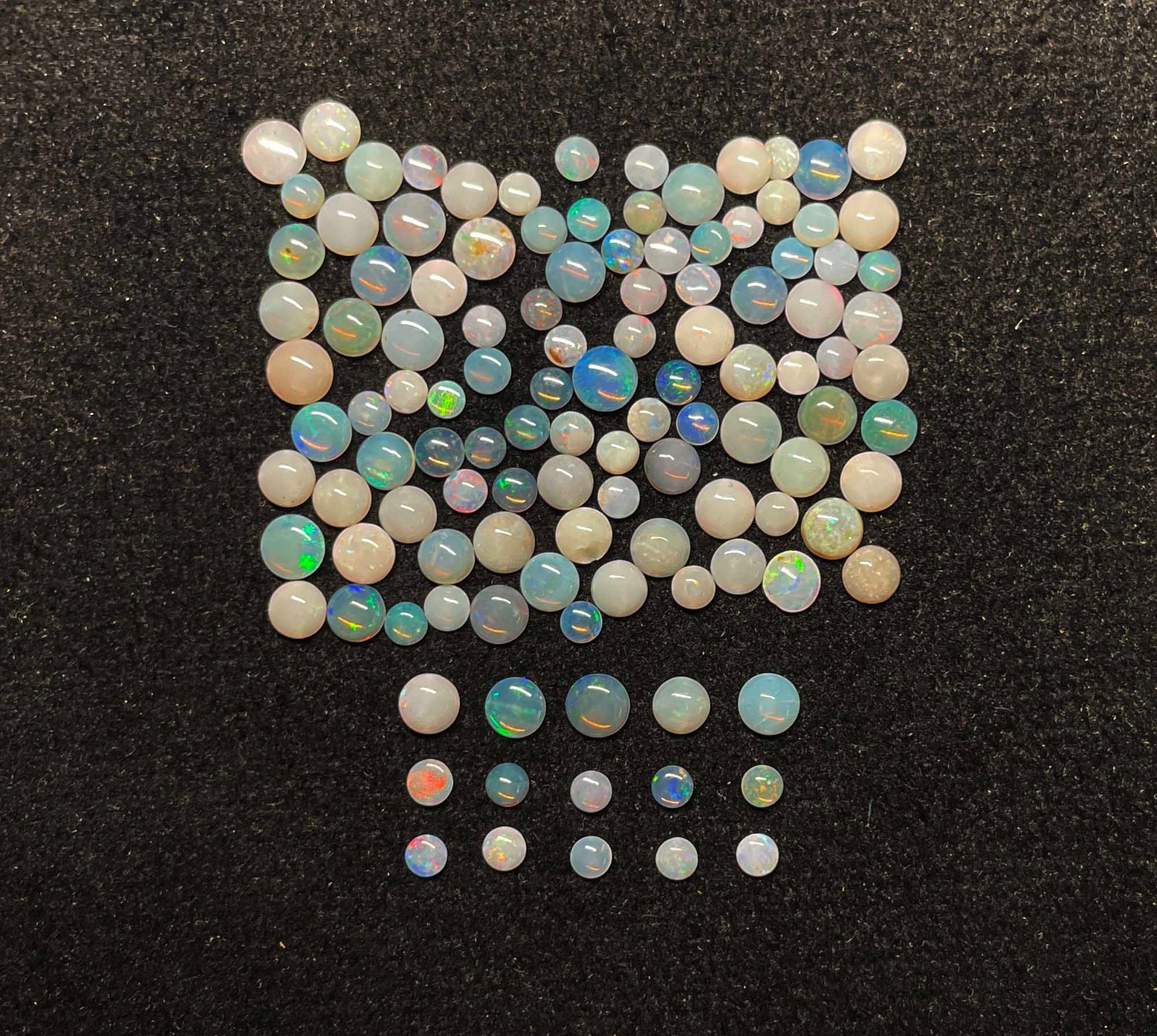Natural Australian Opal Round Cabochon Loose Gemstone Lot 100 Pcs 2.50-4 MM