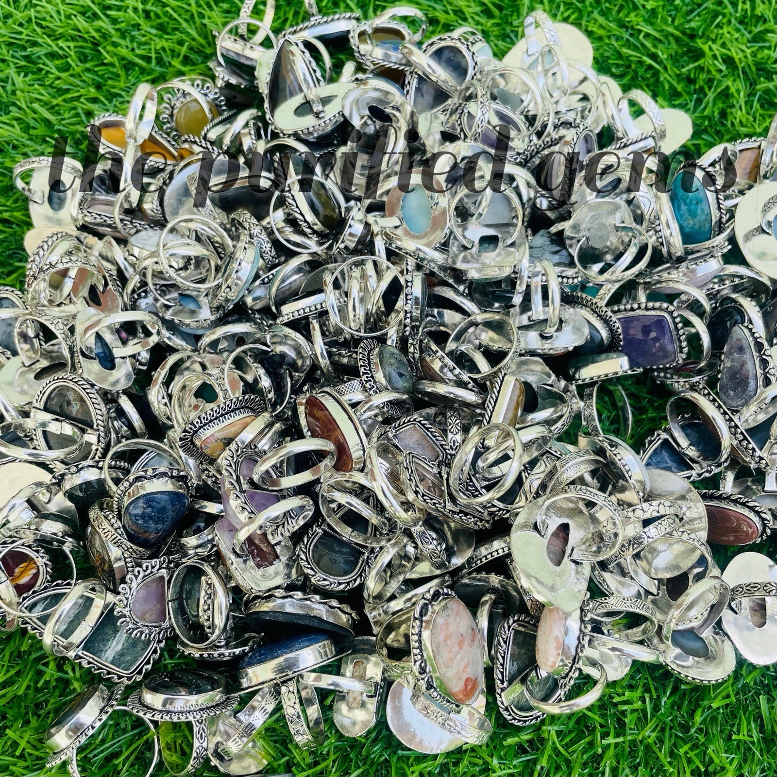 Stackable 925 Silver Plated Rings For Women~Boho Desig Rings~Bulk Lot Rings~
