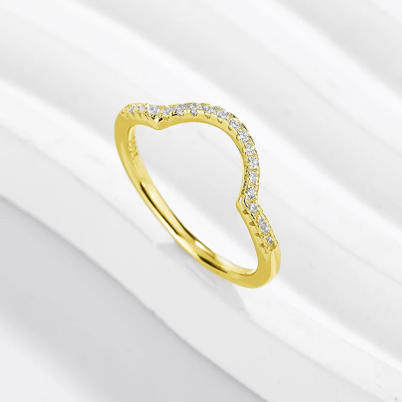 Stackable Plain Ring 925 Sterling Silver 1.4mm Full Zircon Wedding Band Jewelry