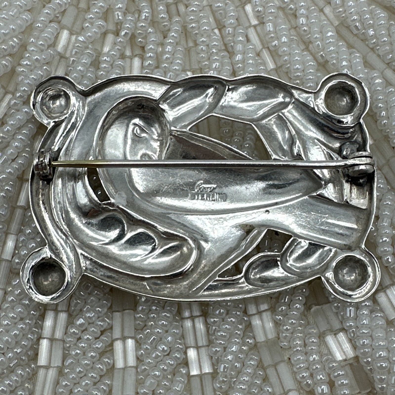 Vintage Coro Norseland Sterling Silver Large Dove Pin Brooch #364