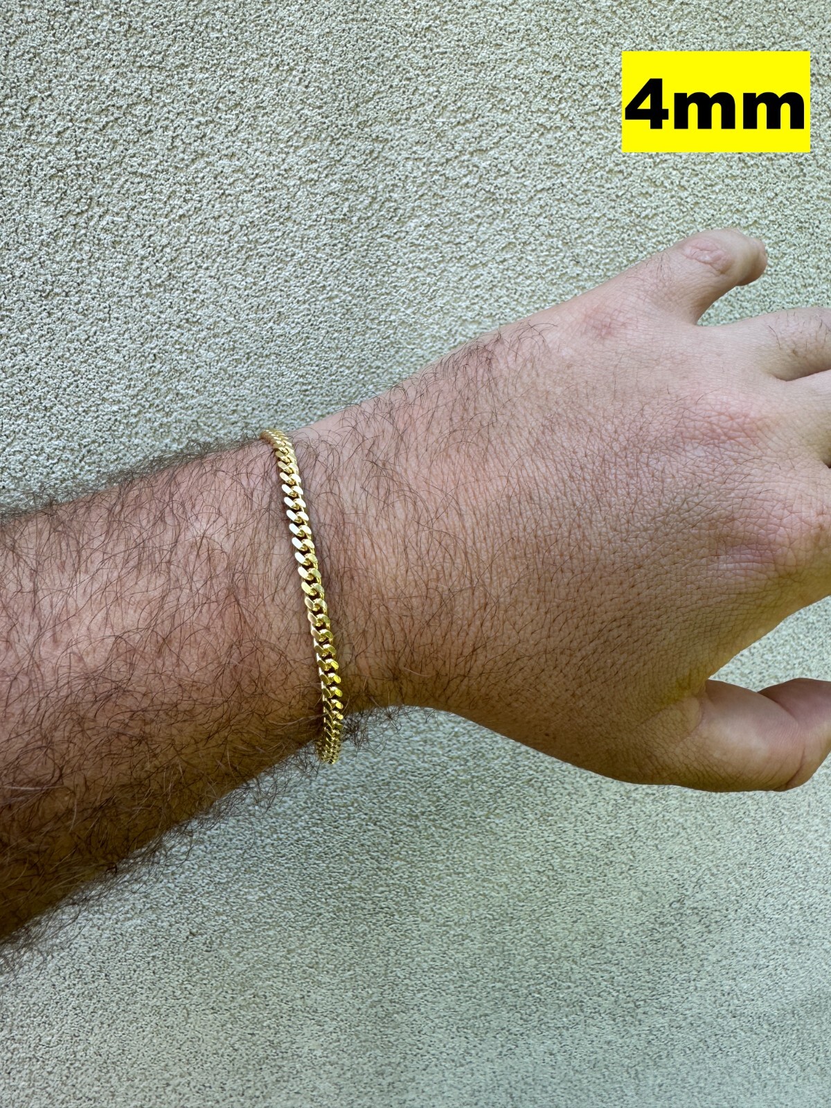 Mens Real Solid 14k Gold Vermeil 925 Silver Miami Cuban Bracelet 4-10mm 6.5-9″