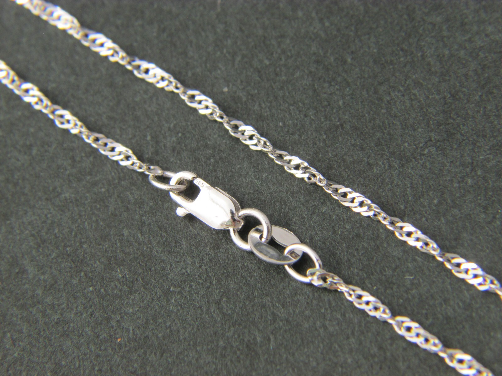 Real 14K White Gold 1.75mm Singapore Chain Solid Gold Necklace