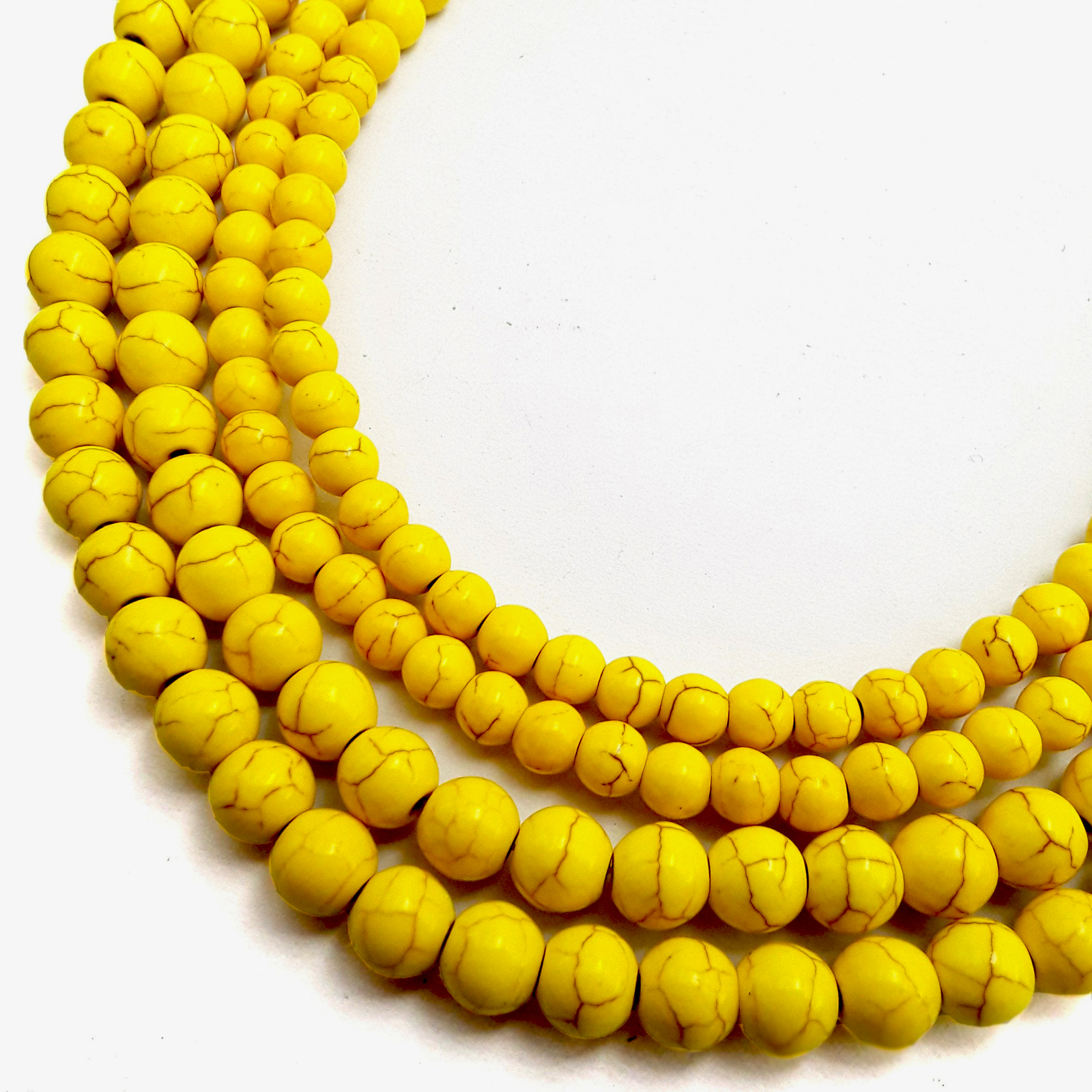 Yellow Howlite Turquoise Smooth Round Beads 4mm 6mm 8mm 10mm 12mm 15.5″ Strand