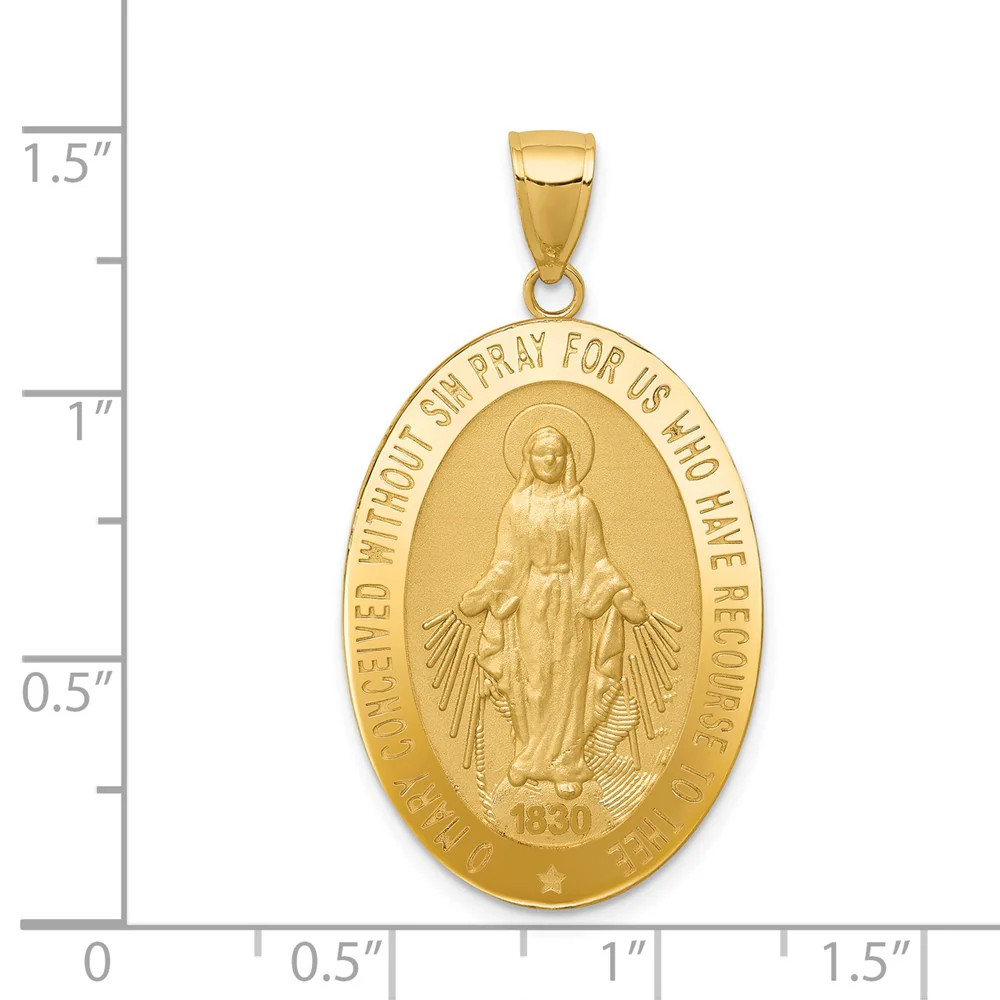 10K / 14K Yellow Gold Miraculous Medal Pendant