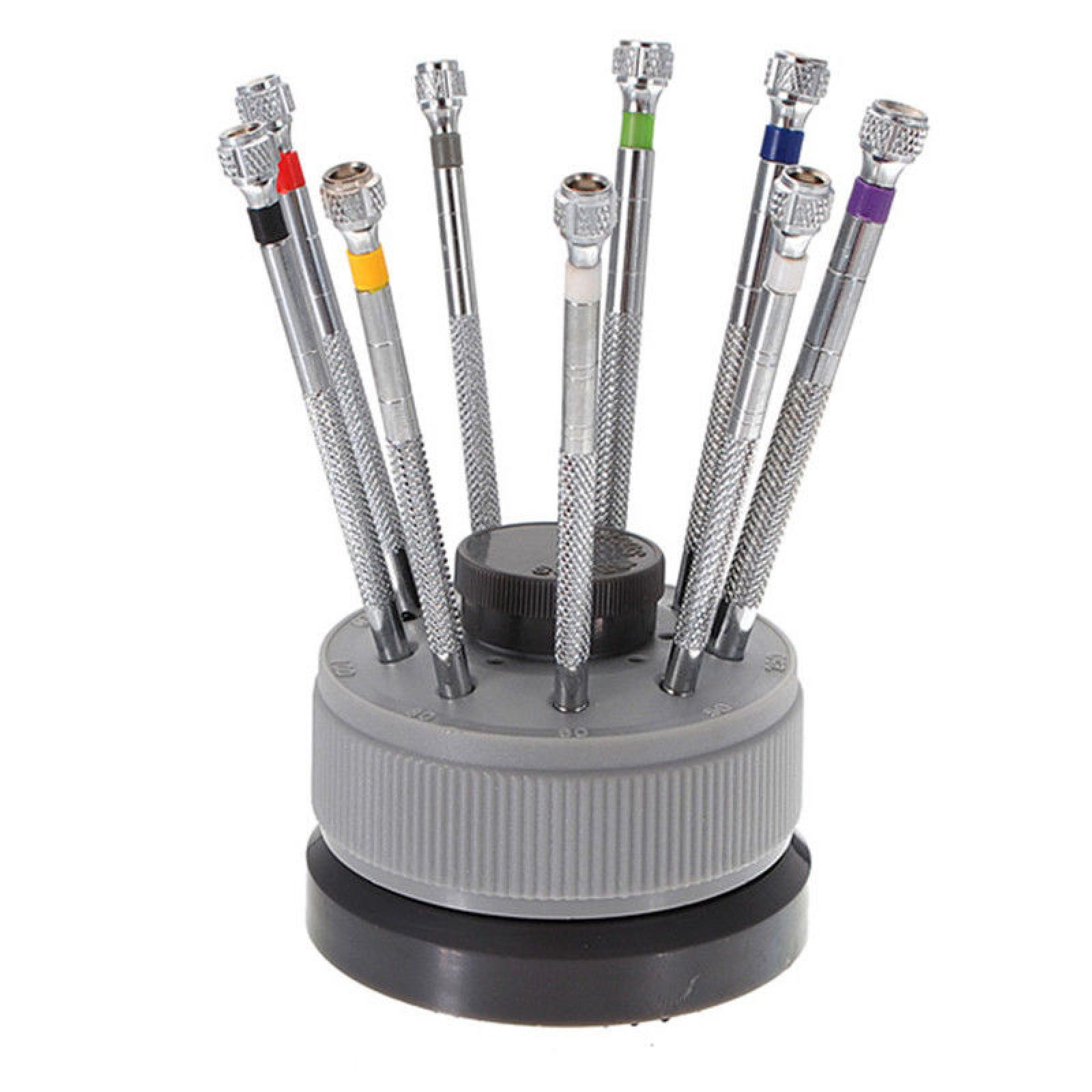 9Pack 0.8-2.0mm Watch Screwdriver Blades Rotating Stand Set Watchmaker Tool F