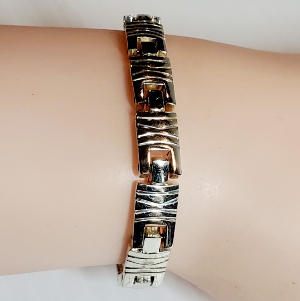 Solid 925 Sterling Silver Contemporary Bracelet 7.9 – 8in Modern Designer 22.7g