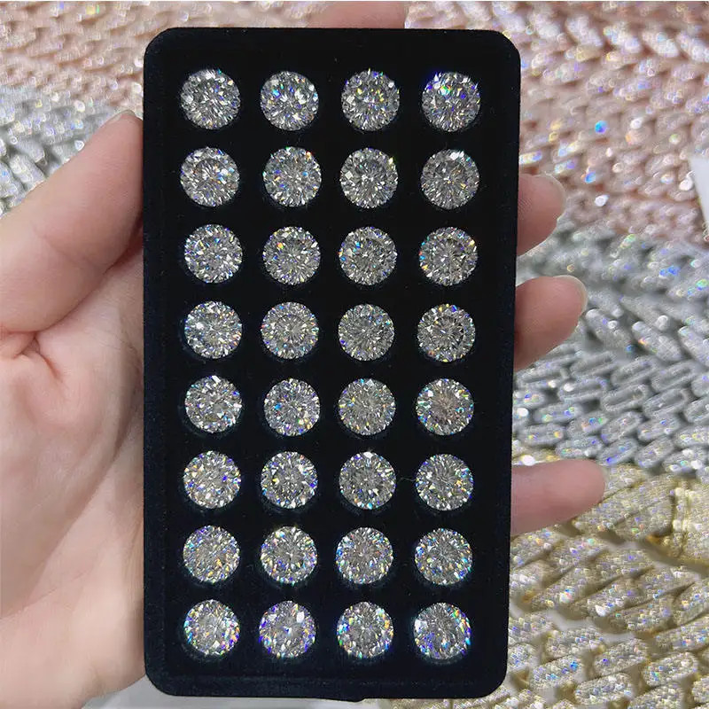 Sparkling D Color Russian Round Cut 0.1-5ct Moissanite Loose Stone GRA VVS1