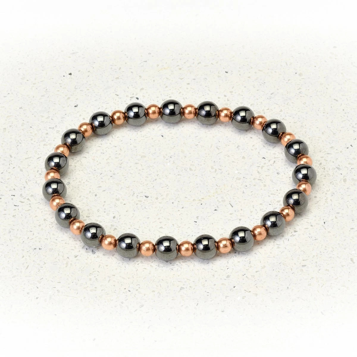 2PCS High Quality Copper Magnetic Hematite 4mm Beads Bracelet Healing Protective