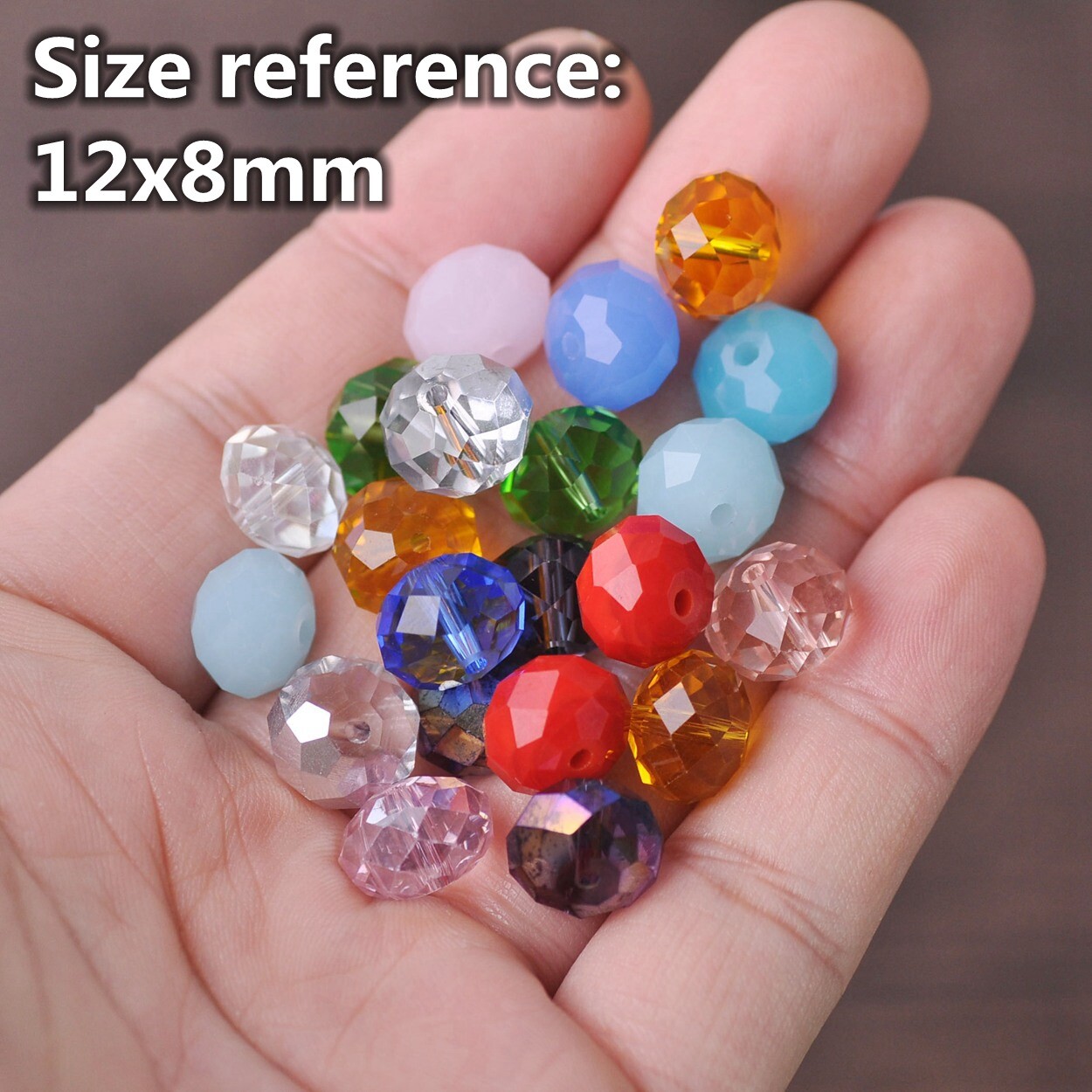 3mm 4mm 6mm 8mm 10mm 12mm Roundelle Faceted Plated Crystal Glass Loose Beads