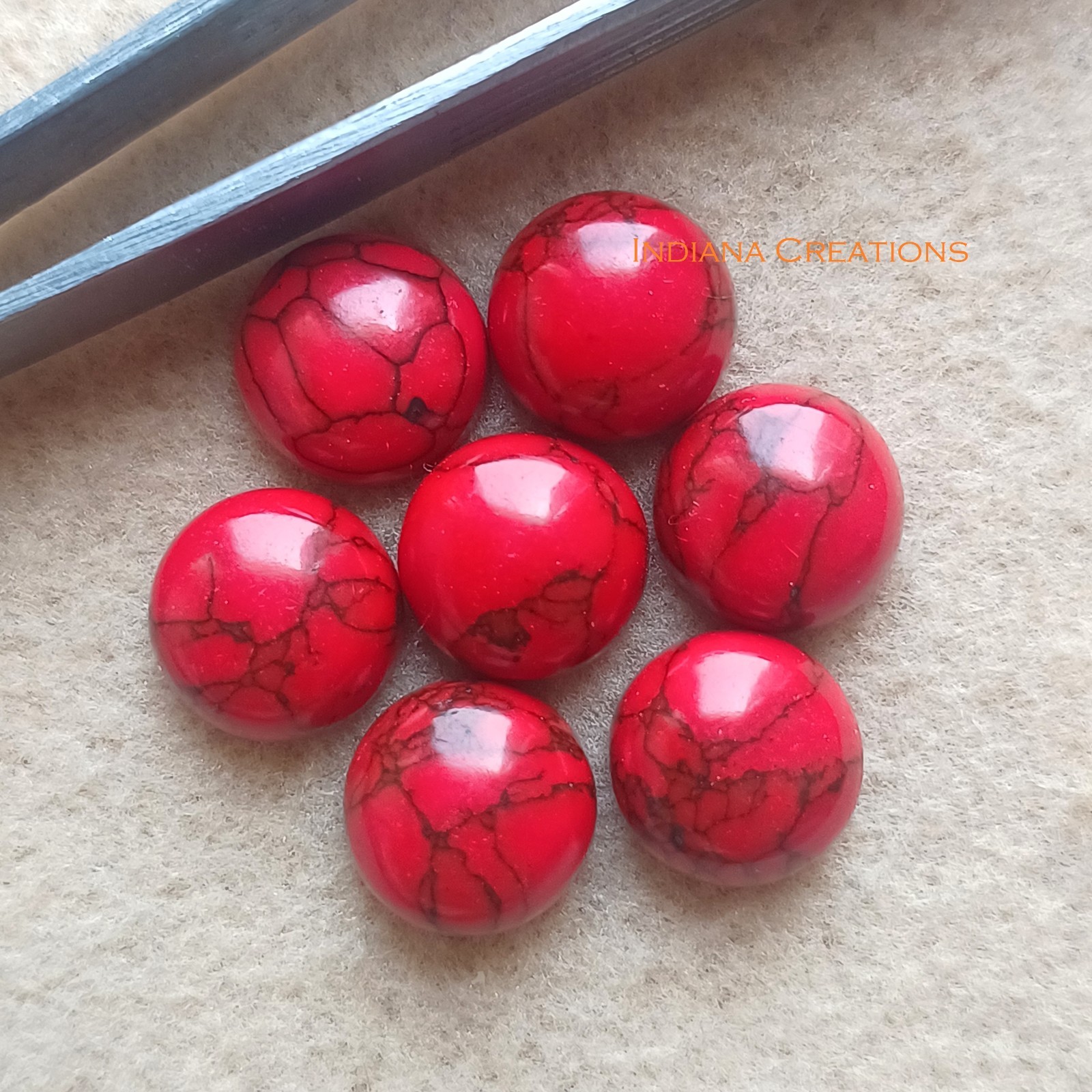 Red Howlite Round Cabochon 5mm To 20mm Natural Loose Gemstone