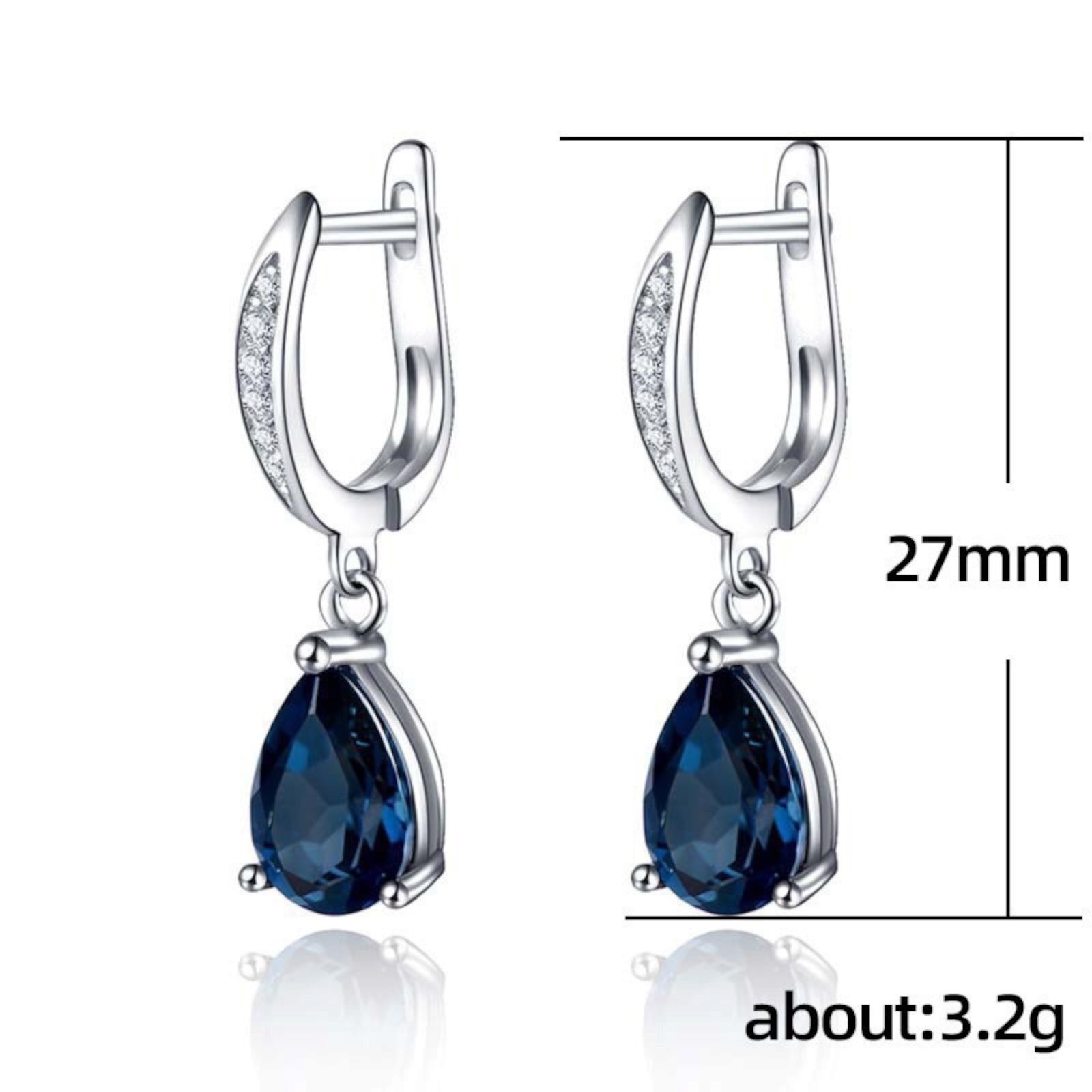 Fashion Silver Plated Drop Earrings for Women cubic zirconia Jewelry C15