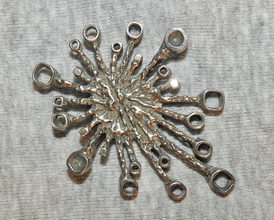 Guy Vidal Brooch Vintage Brutalist Fireworks or Starburst from Canada Signed