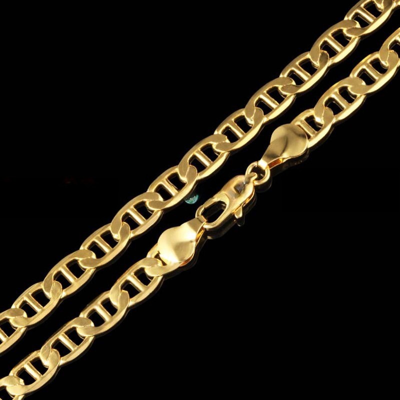 18K GoldLink Link Anchor Chain Necklace Bracelet Anklet 2MM-7MM 7-9″