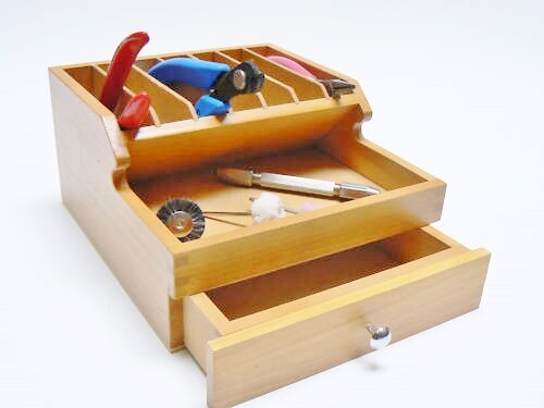 Plier Rack Organizer with Storage Drawer Compartment Jewelry Bench Top Tool
