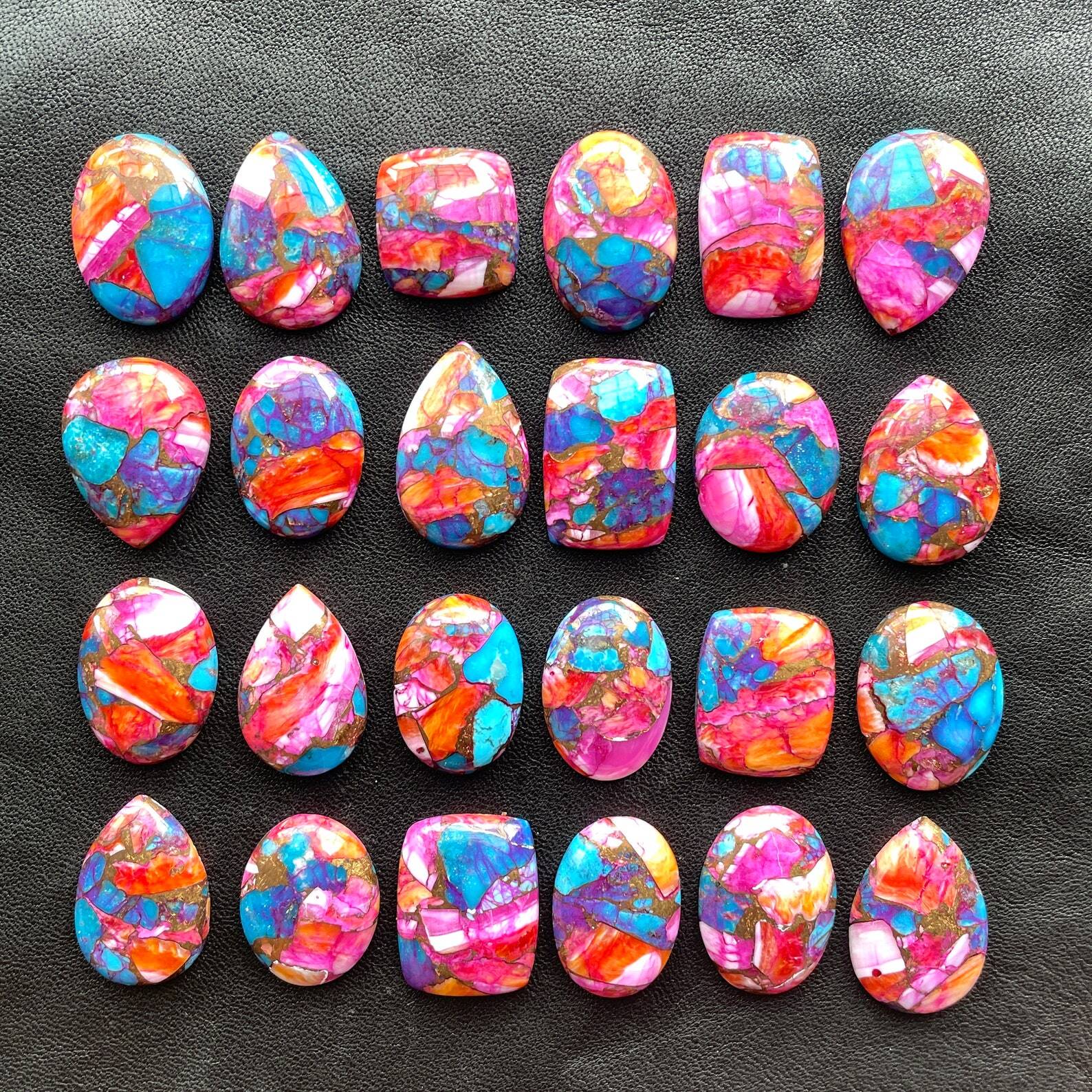 Natural Oyster Copper Turquoise Oval Cabochon Loose Gemstone Wholesale Lot