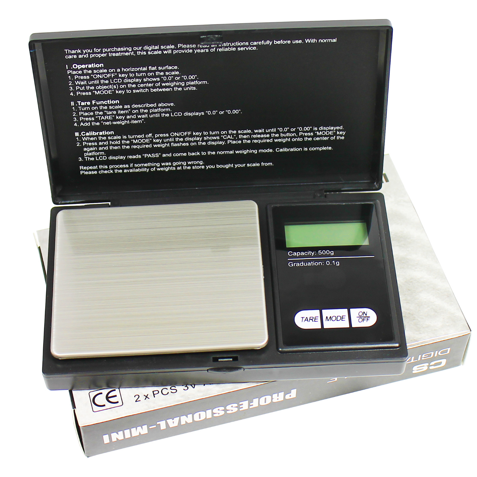 500g x 0.1g Digital Pocket Scale CS-500 Portable Jewelry Scale