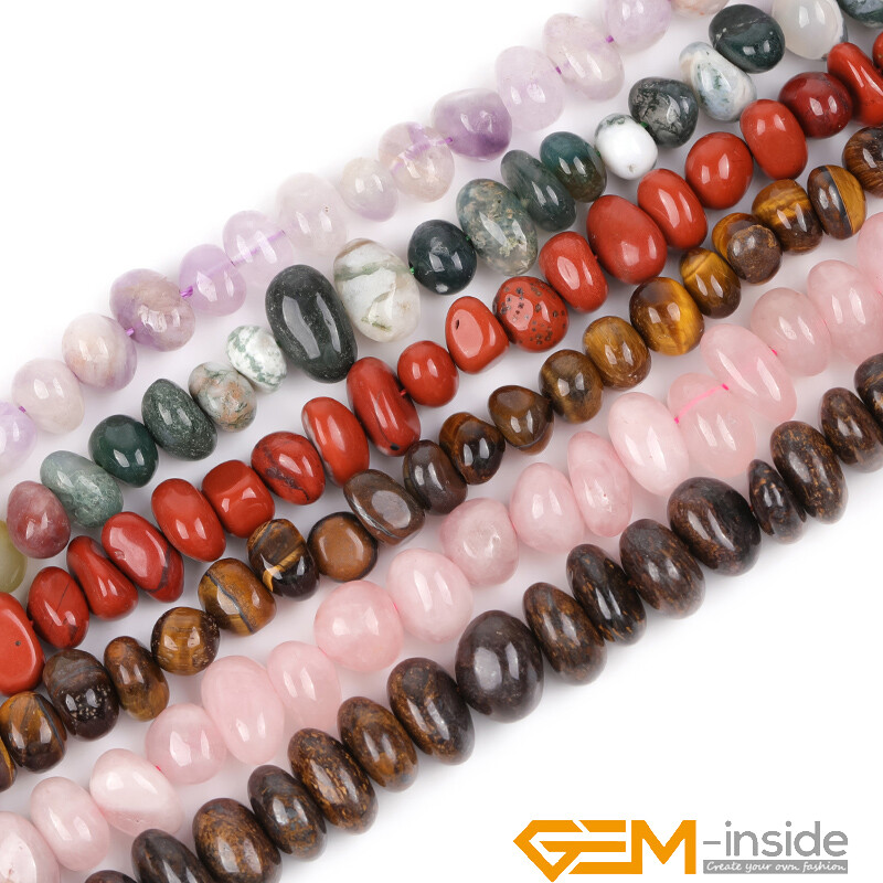 Natural Stone 8-10×10-12mm Freeform Nugget Loose Beads For Jewellery Making 15″