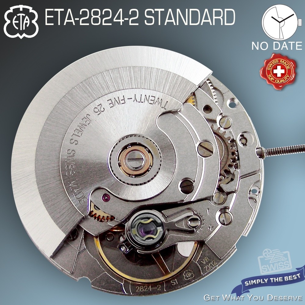 MOVEMENT AUTOMATIC ETA 2824-2, STANDARD, No DATE and gear