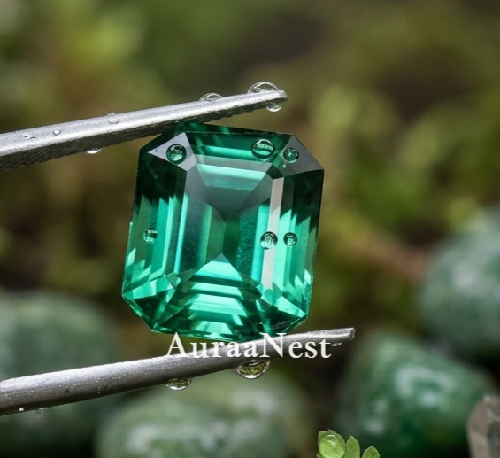 Natural Green Garnet9 Ct Emerald Cut Loose Gemstone Rare Green Gem 18x15mm