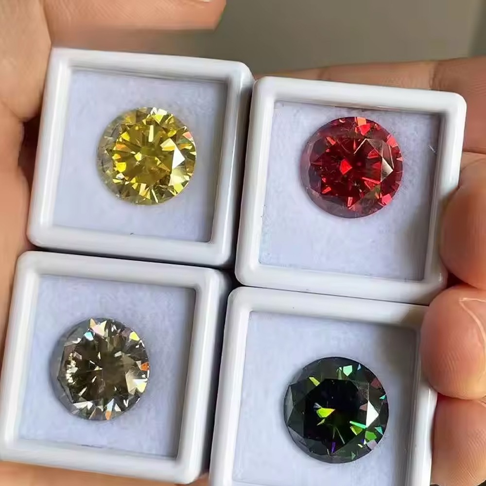 Colorful 0.1ct-5ct Full Size Loose Moissanite Stone VVS1 Gemstones GRA Wholesale