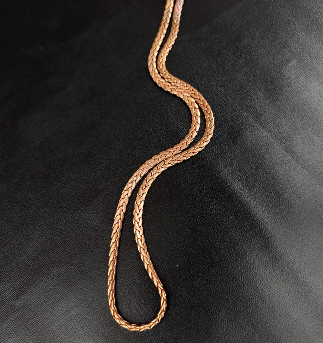 28 inch Pure Copper Serpentine Chain Necklace, Healing Copper Jewelry, Spiritual