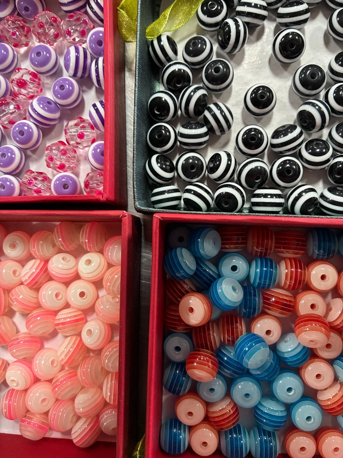 2 Lbs Mixed Glass & Acrylic Plastic Beads 10-15mm Center Drill Bulk Craft Lot