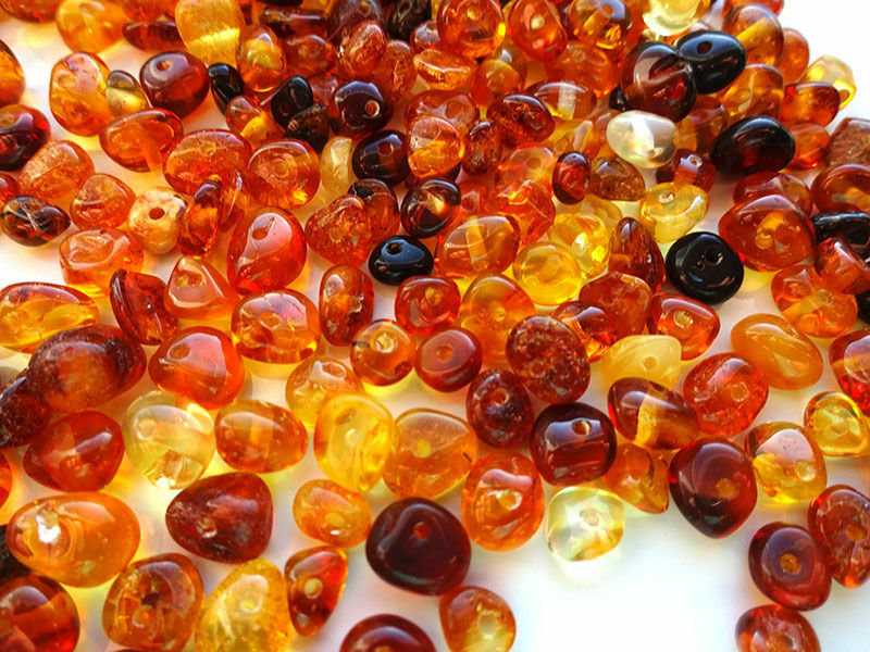 Natural Amber stone drilled 5gr about.100 beads – choose color !!!