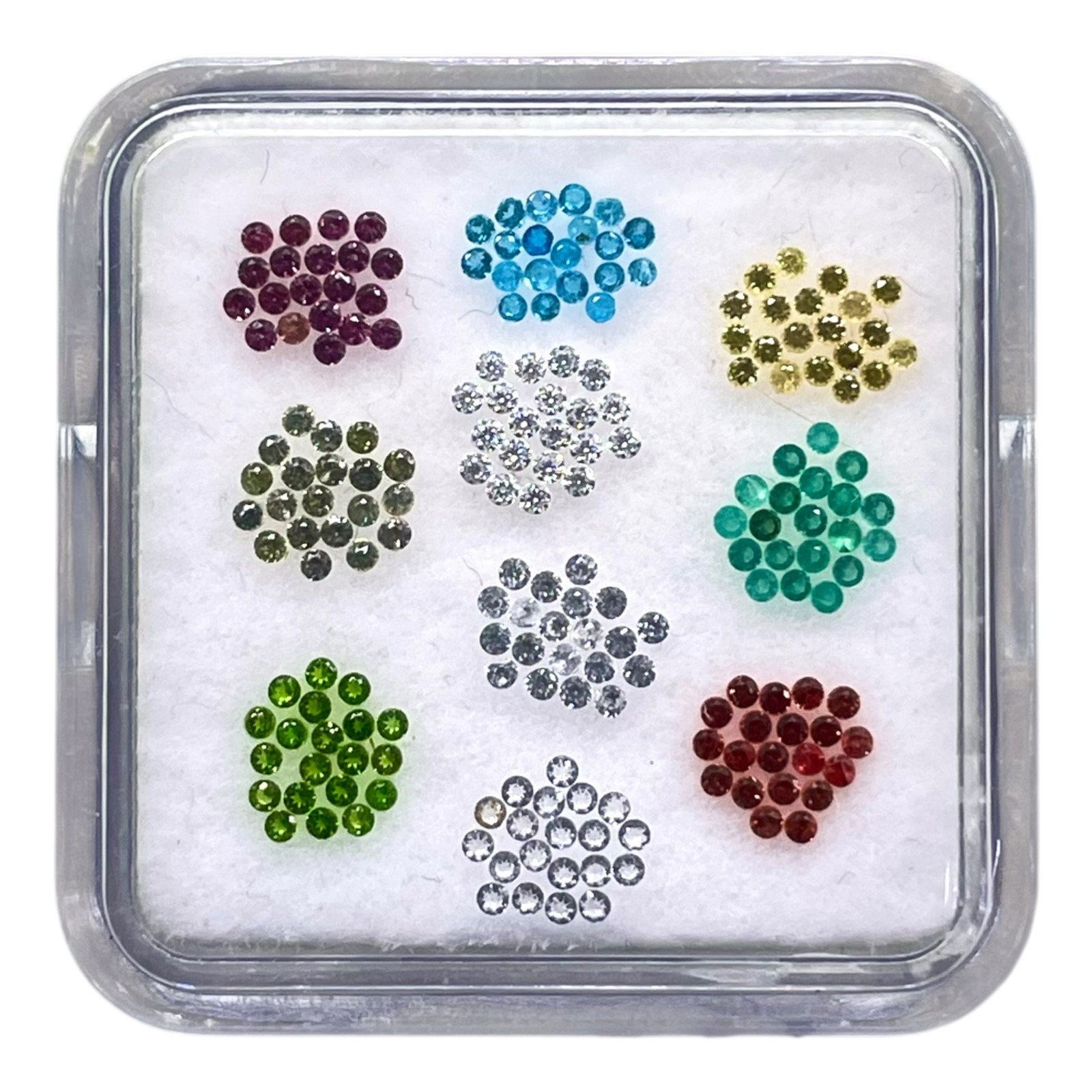 200 Pcs Natural Multi Gemstones Set 1mm Round Diamond Cut Calibrated Gems Lot