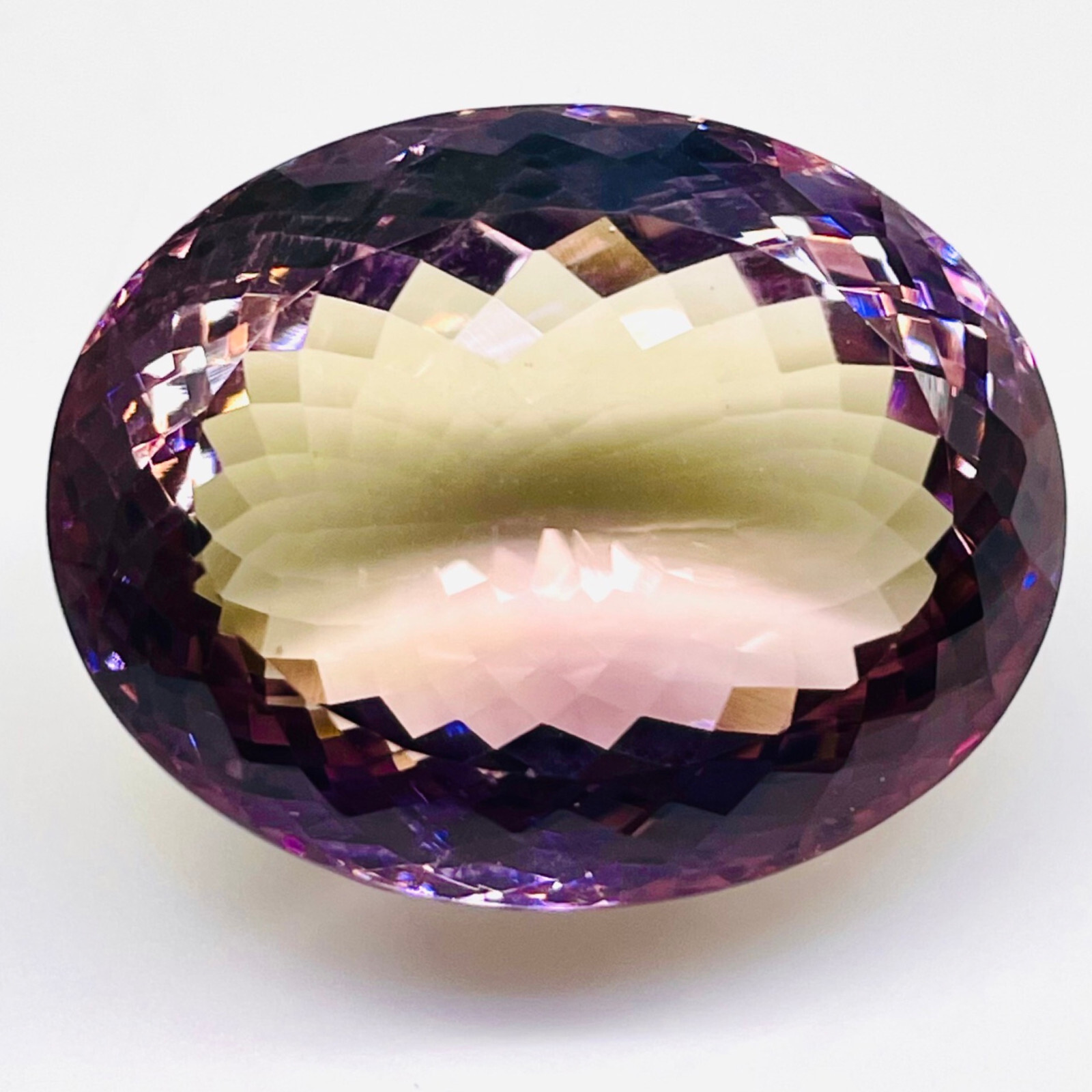 VVS 46 Cts Natural Bolivian Ametrine 25x20mm Oval Cut Untreated Loose Gemstone