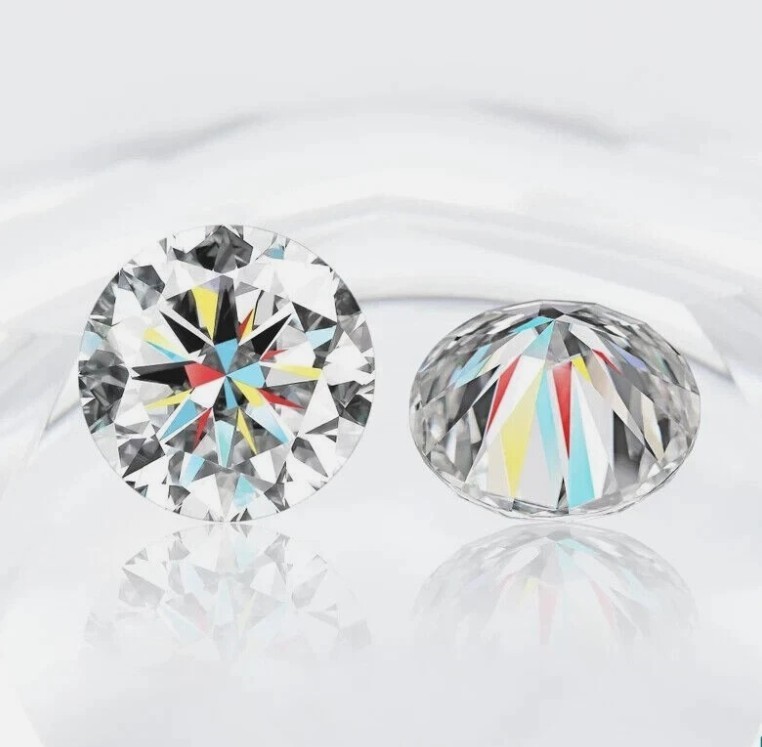 Pair IF Clarity Loose CVD Diamond Round Lab Grown 1 x 1 mm Certified D Color