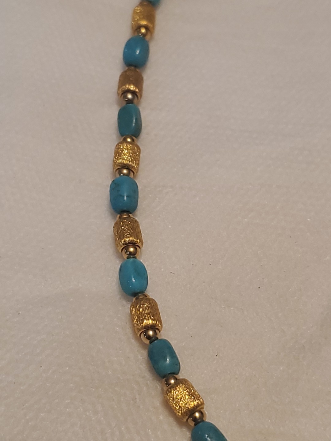 Bronze Italia 18″ Turquoise And Brushed Satin Nuget Necklace Yellow.
