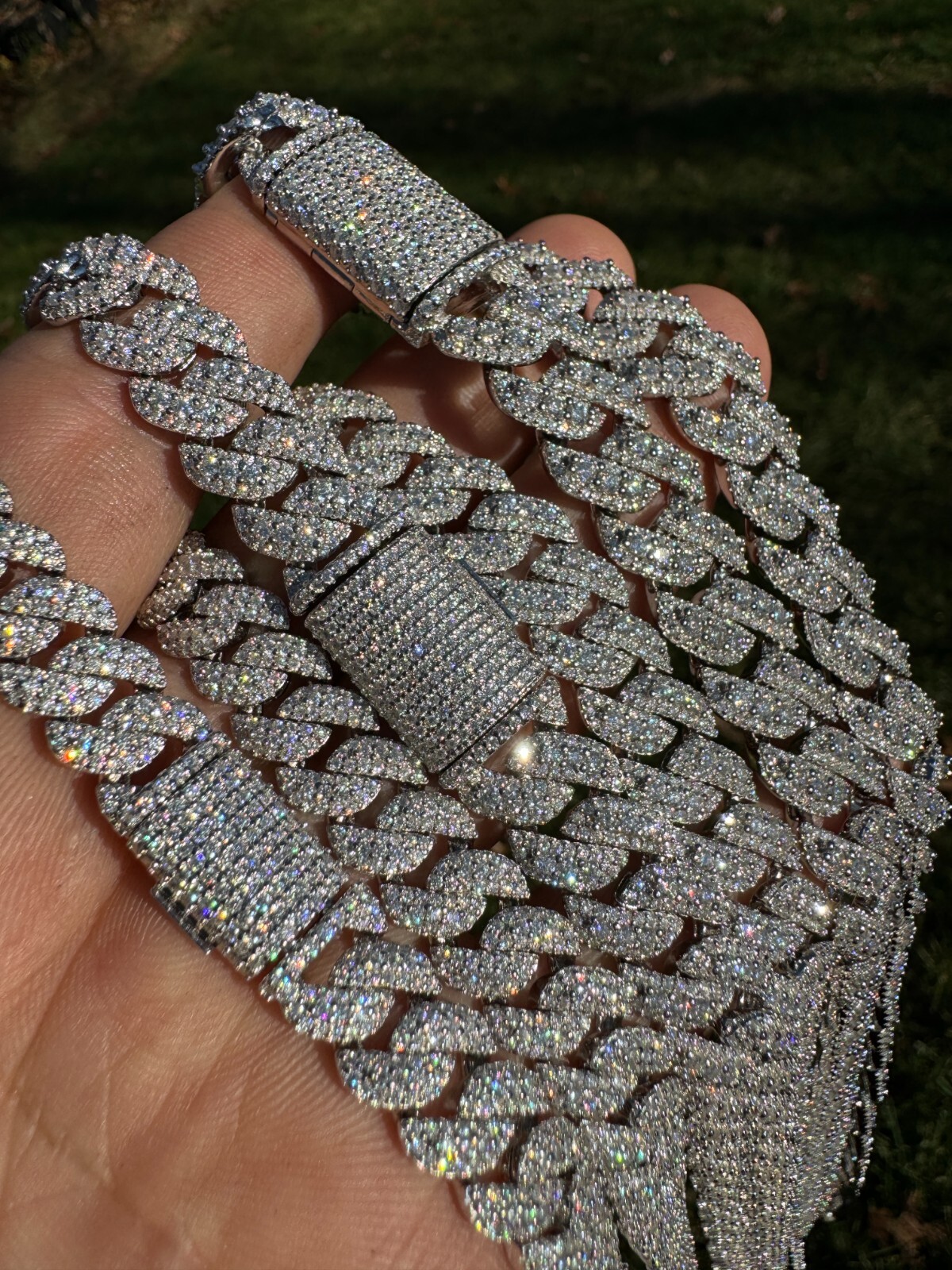 MOISSANITE Real Miami Cuban Link Chain Iced Hip Hop 925 Silver Necklace 16″-30″